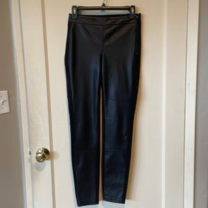WHBM Faux Leather Stretch Pants Black